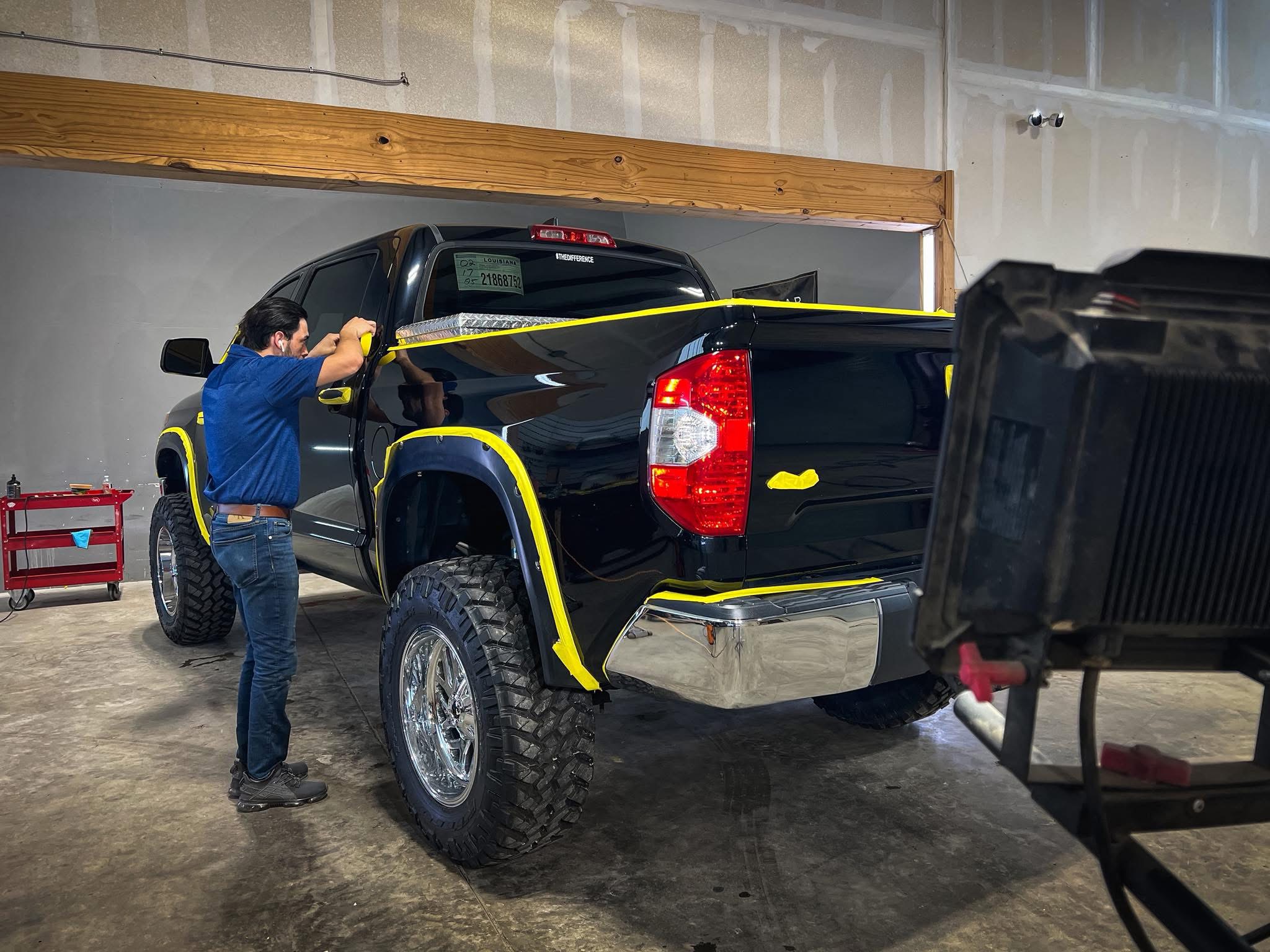 Buffing black Toyota Tundra